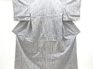 アンティーク　縞織り出し手織り紬着物